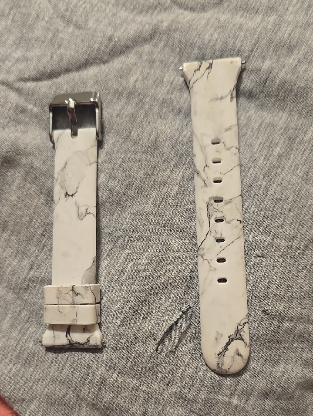 Silicone Marble Watch Band - White